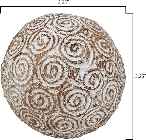 Decorative Resin Orbs, Balls, Spheres, Bowl Filler, Vase Filler 3.25 inch Set of 6 Pieces Antique Gold in Kuwait