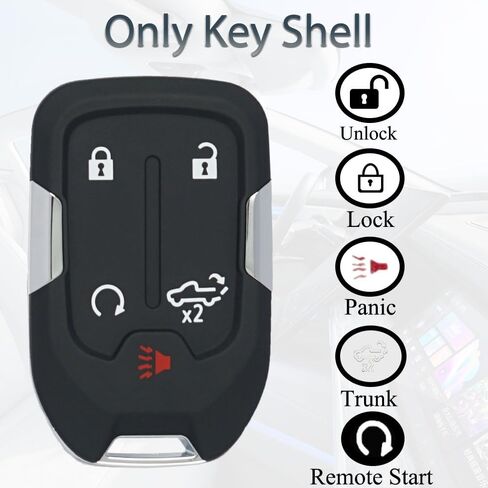 Key Fob Shell Case Replacement Fits for Chevy Silverado GMC Sierra 1500 2500HD 3500HD 2019 2020 2021 2022 2023 Keyless Entry Remote Control 5 Button Key Pad Cover in Saudi Arabia