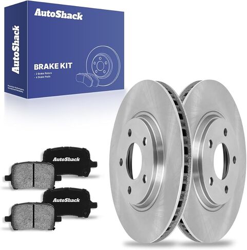 AutoShack Front Brake Rotors Ceramic Brake Pads | Replacement for 2004-2012 Chevrolet Malibu 2008 Cobalt 2006-2010 Pontiac G6 2007-2009 G5 2007-2009 Saturn Aura 2.4L 3.5L V6 FWD | 6-PC Brake Kit in Saudi Arabia