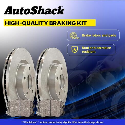 AutoShack Front Brake Rotors Ceramic Brake Pads | Replacement for 2004-2012 Chevrolet Malibu 2008 Cobalt 2006-2010 Pontiac G6 2007-2009 G5 2007-2009 Saturn Aura 2.4L 3.5L V6 FWD | 6-PC Brake Kit in Saudi Arabia