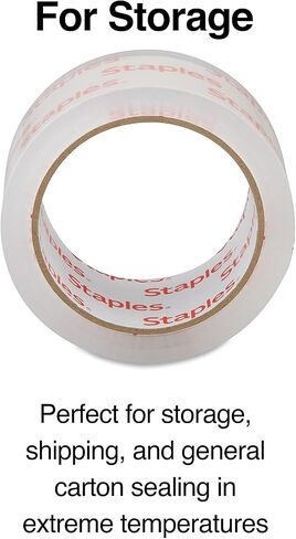 شريط PKing خفيف الوزن للحركة والتخزين 467951 من STAPLES، مقاس 1.88 بوصة × 54.6 ياردة شفاف، 6/RL in Saudi Arabia