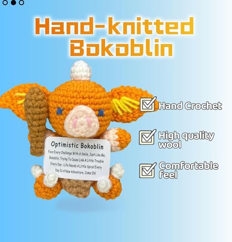 Emotional Support Crochet Kingdom Tears Bokoblin Crochet Animal Cute Positive Pig Stress Relief Therapy Gift Zelda Figures Funny Zelda Gifts Handmade Desk Accessoriesn in Kuwait
