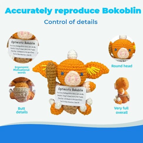 Emotional Support Crochet Kingdom Tears Bokoblin Crochet Animal Cute Positive Pig Stress Relief Therapy Gift Zelda Figures Funny Zelda Gifts Handmade Desk Accessoriesn in Kuwait
