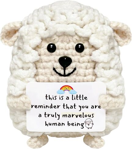 Inspirational Gifts for Women Men Teen - Coworker Employee Appreciation Gifts for Women Men, Handmade Positive Sheep Crochet Motivational Present for Mom Sister Daughter Friend Mentor Teacher in Kuwait