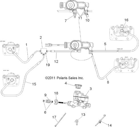 Polaris Ranger Brake Line, RL, Genuine OEM Part 1911439, Qty 1 in Saudi Arabia