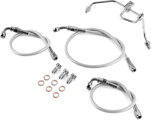 Mofun 52" Extended Length Hydraulic Front Brake Line Kit Stainless Steel Compatible with Harley Dyna Low Rider Fat Bob FXDF FXDFSE Non-ABS 2009-2017, Fit 16"-18" Handlebar Chrome in Saudi Arabia