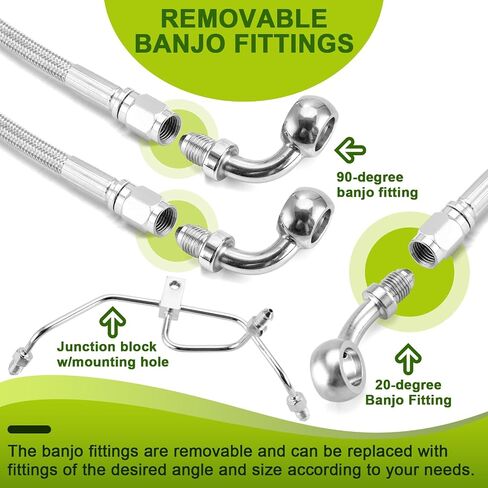 Mofun 52" Extended Length Hydraulic Front Brake Line Kit Stainless Steel Compatible with Harley Dyna Low Rider Fat Bob FXDF FXDFSE Non-ABS 2009-2017, Fit 16"-18" Handlebar Chrome in Saudi Arabia