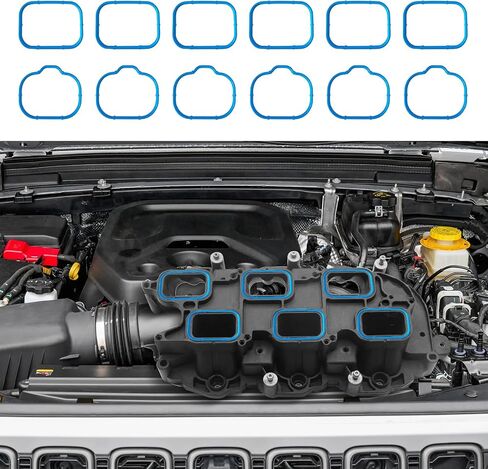 Intake Manifold Upper Lower Gasket Set, 5184562AC 5184331AC MS97204 Intake Plenum Gasket, Auto Interior Accessories Rubber Sealing Gaskets Plenum Kit Compatible with Dodge Chrysler Jeep Ram in Saudi Arabia