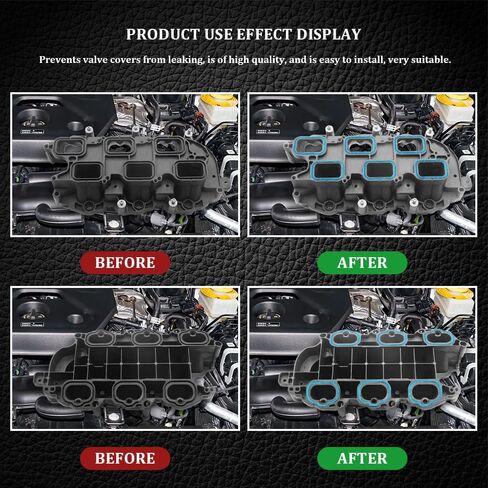 Intake Manifold Upper Lower Gasket Set, 5184562AC 5184331AC MS97204 Intake Plenum Gasket, Auto Interior Accessories Rubber Sealing Gaskets Plenum Kit Compatible with Dodge Chrysler Jeep Ram in Saudi Arabia