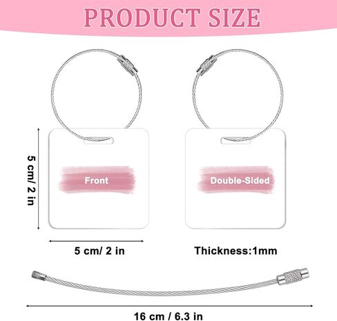 40 Pcs Metal Sublimation Luggage Tag Blanks Double Sided, Aluminum Sublimation Bag Tags with Stainless Steel Loop Suitcase Name Tag Luggage Labels Blank for DIY Craft Gifts Travel Sports Bags in Kuwait