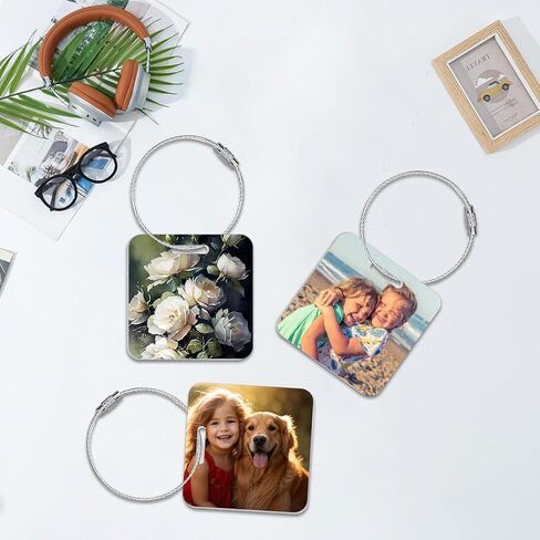 40 Pcs Metal Sublimation Luggage Tag Blanks Double Sided, Aluminum Sublimation Bag Tags with Stainless Steel Loop Suitcase Name Tag Luggage Labels Blank for DIY Craft Gifts Travel Sports Bags in Kuwait