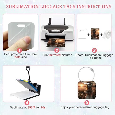 40 Pcs Metal Sublimation Luggage Tag Blanks Double Sided, Aluminum Sublimation Bag Tags with Stainless Steel Loop Suitcase Name Tag Luggage Labels Blank for DIY Craft Gifts Travel Sports Bags in Kuwait