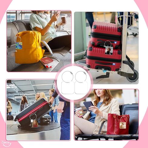 40 Pcs Metal Sublimation Luggage Tag Blanks Double Sided, Aluminum Sublimation Bag Tags with Stainless Steel Loop Suitcase Name Tag Luggage Labels Blank for DIY Craft Gifts Travel Sports Bags in Kuwait