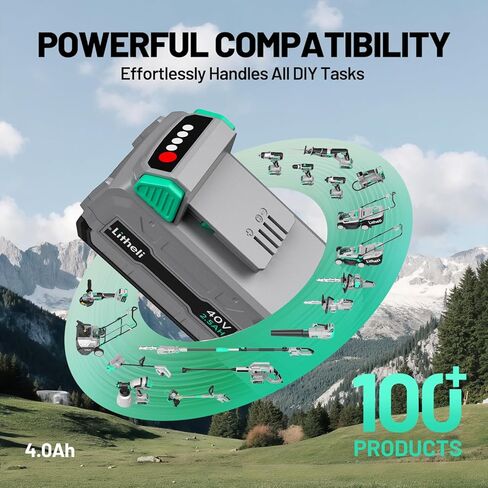 Litheli Battery Pack 40V, 2.5Ah Replacement Lithium Batteries, Only Fit for Litheli 40V Power Tools and Outdoor Power Equipment in Kuwait
