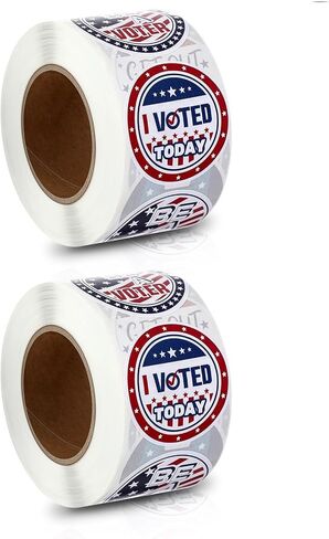 Tenceur 2 Rolls/ 1000 Pcs Be a Voter Stickers 1.5 Inch Vote Stickers White Red Blue Round Self Adhesive Labels 8 Designs Patriotic Stickers for 2024 Election Party Decorations Voting Decorations in Saudi Arabia