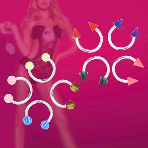 110pcs set Tongue Nose Belly Button Rings Mixed Stainless Steel Body Piercing Jewelry in Saudi Arabia