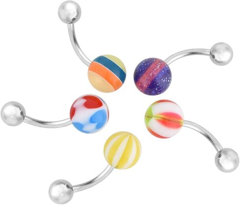 110pcs set Tongue Nose Belly Button Rings Mixed Stainless Steel Body Piercing Jewelry in Saudi Arabia