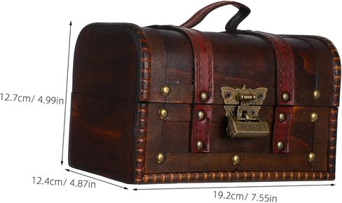 Small Lockable Keepsake Storage Case Decorative Antique Design for Home Jewelry Organizer Dark Brown Color in Saudi Arabia