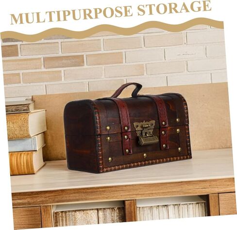 Small Lockable Keepsake Storage Case Decorative Antique Design for Home Jewelry Organizer Dark Brown Color in Saudi Arabia