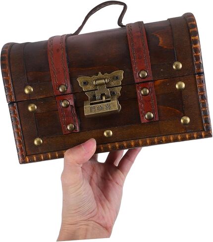Small Lockable Keepsake Storage Case Decorative Antique Design for Home Jewelry Organizer Dark Brown Color in Saudi Arabia