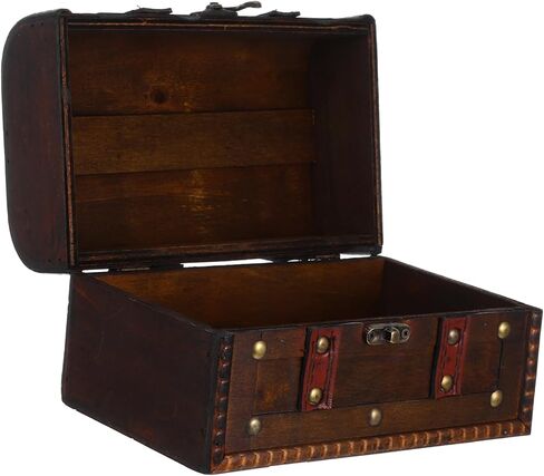 Cabilock Small Antique Storage Case with Lock Decorative Keepsake Holder for Jewelry Trinkets and Home Dark Brown Finish in Saudi Arabia