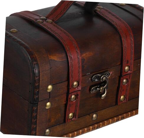 Cabilock Small Antique Storage Case with Lock Decorative Keepsake Holder for Jewelry Trinkets and Home Dark Brown Finish in Saudi Arabia