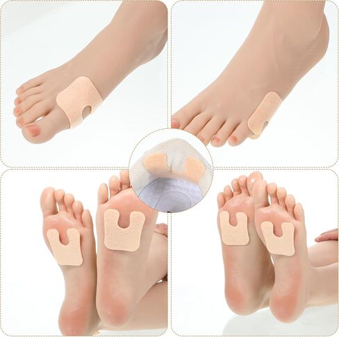 72 pcs Horseshoe Feet Pads Soft Felt Callus Cushions Thick U Shape Metatarsal Pads Adhesive Corn Protectors for Prevention Foot Heels More Blister Pain Relief Women Men Bottom Side in Saudi Arabia