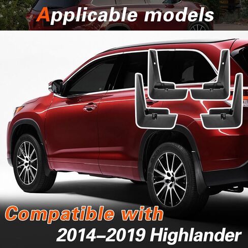 2015 Highlander Mud Flaps Mud Guards Compatible with Toyota Highlander 2015-2019 Splash Guard No Drilling Required All Weather Mudflaps(Set of 4) in Kuwait