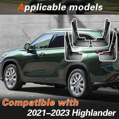 2015 Highlander Mud Flaps Mud Guards Compatible with Toyota Highlander 2015-2019 Splash Guard No Drilling Required All Weather Mudflaps(Set of 4) in Kuwait