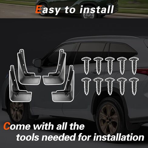 2015 Highlander Mud Flaps Mud Guards Compatible with Toyota Highlander 2015-2019 Splash Guard No Drilling Required All Weather Mudflaps(Set of 4) in Kuwait