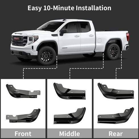 6 قطع واقيات الطين لملحقات جي إم سي سييرا 2019-2025، أغطية الطين الأمامية والخلفية مخصصة لجي إم سي سييرا 1500، مجموعة استبدال رفرف جي إم سي المضادة للخدش في جميع الأحوال الجوية in Kuwait