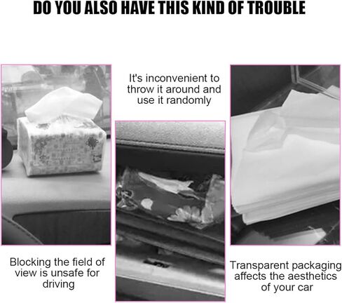 Bling Car Tissue Holder for Sun Visor, Crystal Rhinestone Leather Vehicle Paper Towel Case, Glitter Diamond Auto Napkin Clip Accessories for Women, Universal for SUV, RV, Truck (Black) in Saudi Arabia