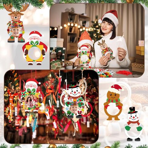 Qunclay 48 Sets Thanksgiving Pilgrim Boy and Girl Picture Frame Crafts Thanksgiving DIY Picture Frame Craft Kits Make Your Own Photo Frame Kit Ornaments for Party Supplies Gift Home Activities Decor in Saudi Arabia
