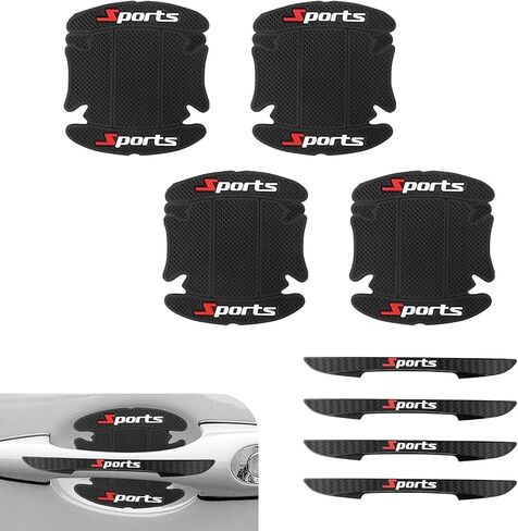 4PCS Car Door Handle Protector, Sport Cars Door Bowl Scratch Protector Sticker, Auto Doors Handle Paint Guard Cover, Universal Doors Handles Cup Stickers, for Most Vehicle in Saudi Arabia