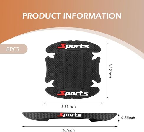 4PCS Car Door Handle Protector, Sport Cars Door Bowl Scratch Protector Sticker, Auto Doors Handle Paint Guard Cover, Universal Doors Handles Cup Stickers, for Most Vehicle in Saudi Arabia