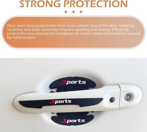 4PCS Car Door Handle Protector, Sport Cars Door Bowl Scratch Protector Sticker, Auto Doors Handle Paint Guard Cover, Universal Doors Handles Cup Stickers, for Most Vehicle in Saudi Arabia