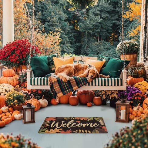 CiyvoLyeen Stay Spooky Doormat Halloween Welcome Indoor and Outdoor Mat Fall Entrance Artificial Coir Rug Spooky Skeleton Sign Gothic Home Decoration Warm House Gift in Saudi Arabia