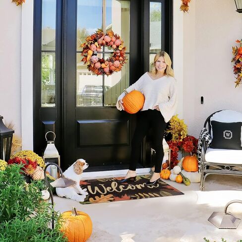 CiyvoLyeen Stay Spooky Doormat Halloween Welcome Indoor and Outdoor Mat Fall Entrance Artificial Coir Rug Spooky Skeleton Sign Gothic Home Decoration Warm House Gift in Saudi Arabia