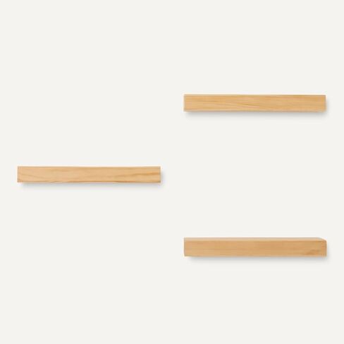 Amazon Basics Wood Floating Wall Shelves, Pack of 3, White, 15.8" x 5" x 1.8" in Saudi Arabia