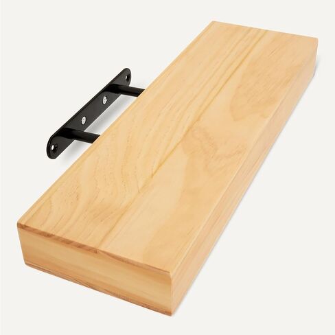 Amazon Basics Wood Floating Wall Shelves, Pack of 3, White, 15.8" x 5" x 1.8" in Saudi Arabia