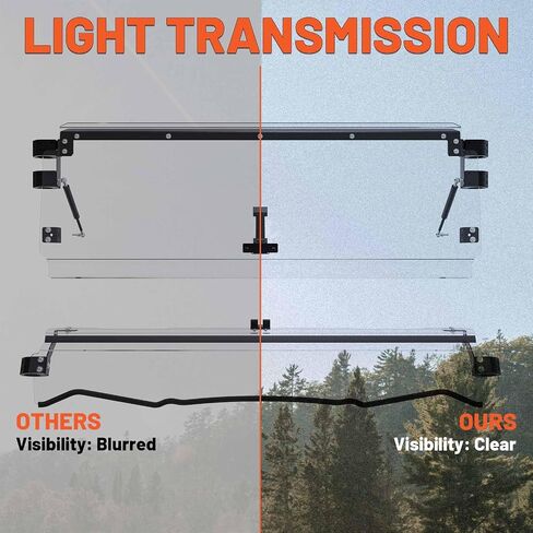 Kojem 2-in-1 Folding Windshield Compatible with 2016-2023 Kawasaki Teryx 4 800/ Teryx 4 S Flip Down Clear Polycarbonate Windscreen in Saudi Arabia