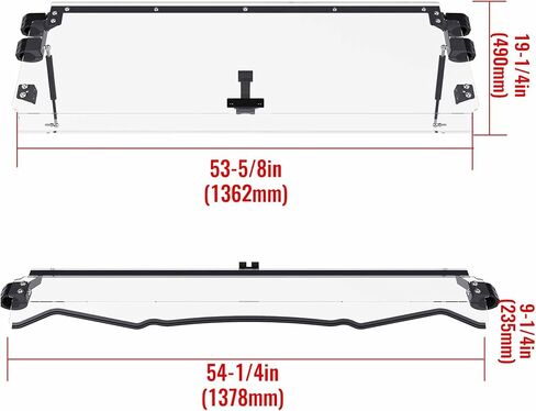 Kojem 2-in-1 Folding Windshield Compatible with 2016-2023 Kawasaki Teryx 4 800/ Teryx 4 S Flip Down Clear Polycarbonate Windscreen in Saudi Arabia