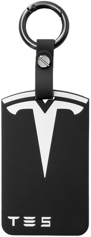 Silicone Key Card Holder Case Compatible with Tesla,FyndAna Key Protector Cover Including Key Chain Secure Fit,1 PCS(Black) in Saudi Arabia
