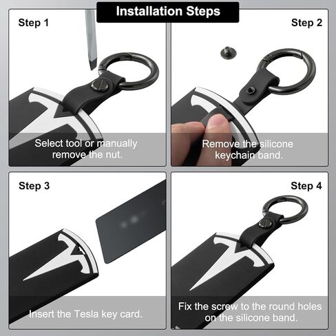 Silicone Key Card Holder Case Compatible with Tesla,FyndAna Key Protector Cover Including Key Chain Secure Fit,1 PCS(Black) in Saudi Arabia