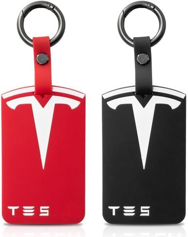 Silicone Key Card Holder Case Compatible with Tesla,FyndAna Key Protector Cover Including Key Chain Secure Fit,1 PCS(Black) in Saudi Arabia