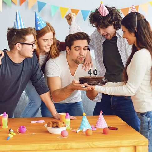 18th Birthday Candles Black Birthday Candles Numeral Candles Cake Topper Decoration for Birthday Party Candles Wedding Anniversary Celebration Supplies（Black，18th） in Saudi Arabia