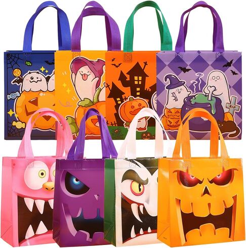 10pcs Large Christmas Party Favors Bags,Reusable Christmas Gift Bags with Handles for Xmas Decoration,Santa Claus Candy Goodie Bags,Christmas Treat Bags in Saudi Arabia