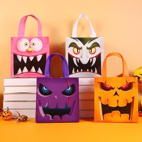 10pcs Large Christmas Party Favors Bags,Reusable Christmas Gift Bags with Handles for Xmas Decoration,Santa Claus Candy Goodie Bags,Christmas Treat Bags in Saudi Arabia