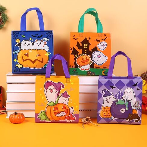 10pcs Large Christmas Party Favors Bags,Reusable Christmas Gift Bags with Handles for Xmas Decoration,Santa Claus Candy Goodie Bags,Christmas Treat Bags in Saudi Arabia