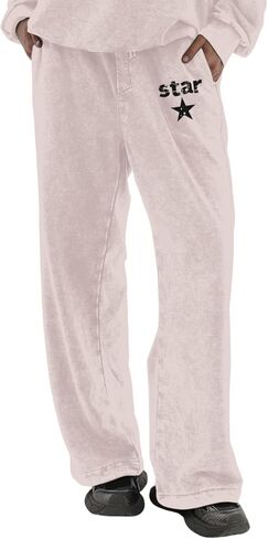 Mens Graphic Acid Wash Sweatpants Streetwear Star Vintage Y2k Pants Cotton Elastic Waist Gym Athletic Joggers Workout in Kuwait